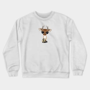 Cute Baby Deer With Football Soccer Ball Crewneck Sweatshirt